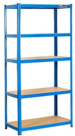 Rhino Racking - 10 Bays - 5 Tier Heavy-Duty Industrial Storage Shelves - Blue - 180x90x45cm