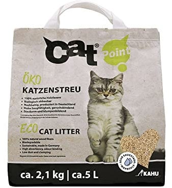 KAHU Eco 100% Natural Cat Litter, Clumping Litter, Organic Wood Granules Litter, 2.1 kg (5L)