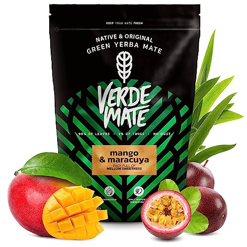 Verde Mate Green Mango & Maracuya 500 g - Yerba Mate dal Sapore Esotico, Infuso di Frutta Tropicale, Bevanda Naturale Brasiliana