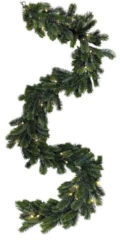 zeitzone Tannengirlande Naturgetreu LED Beleuchtet Weihnachtsgirlande Außenbereich Timer 180cm