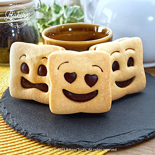 Emporte-pièces biscuits Goûter Enfant BN Carré | Lot de 4 | Recette Facile Disponible | Conçus et fabriqués en France