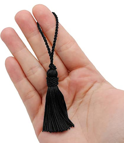 TEXTEX = Cuquillo Quaste Mit Auf Dem Kopf Gebunden. 5 cm Lang. 100% Viskose. Beutel mit 5 Einheiten - (Schwarz)