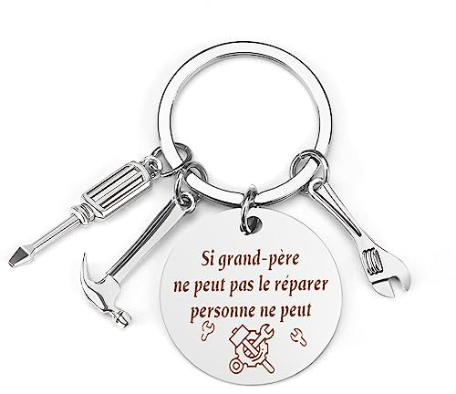 Cadeau Grand-Père Porte-Clés Personnalisé - Idée Originale Pour Papy, Anniversaire, Fête Des Pères - Homme 40-50 Ans