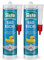SISTA BAD KÜCHE transparent, Dichtstoff, schimmelresistent ausgestattetes, langlebiges Silikon für Küche und Bad, wasserdichter Fugenfüller, 2x280ml Kartusche