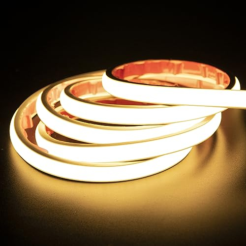 pcning 2M Striscia LED COB 220V Adesiva senza Trasformatore IP67 Impermeabile Strip Light, 2 Metri Strisce LED Adesive 220 Volt da Interno Esterno (Bianco Caldo, 2)