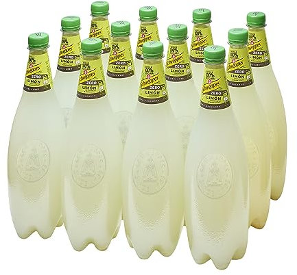 Schweppes Limón Zero, Refresco Sin Azúcar ni Calorías - Botella PET, Pack 12 x 1 L