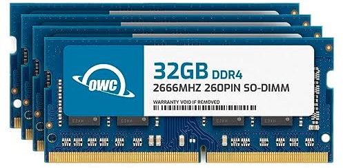 OWC 128GB (4x32GB) DDR4 2666MHz PC4-21300 CL19 2RX8 Non-ECC SODIMM 1.2V 260-pin Laptop Notebook Memory RAM Upgrade Module