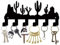 CREATCABIN Cactus Noir Porte-Clés Mur Métal Crochets Clés Muraux Support Suspendre Clés Fer avec 6 Crochet Porte-Clés Organisateur Rack Décoration Murale Crochet pour Porte D'Entrée Couloir 27x16cm