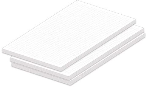 PRICARO Notizblock Kariert, A5, 3 Stück