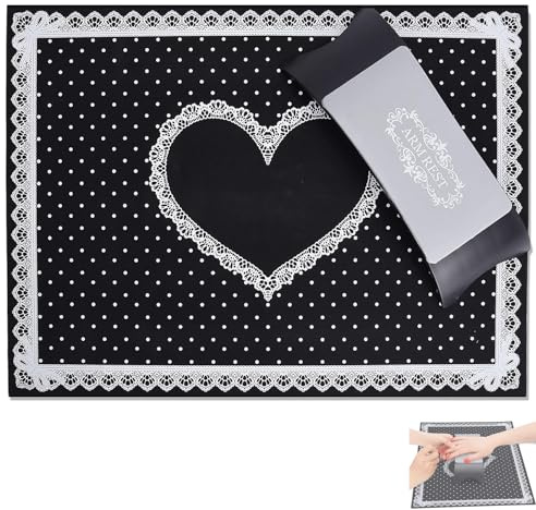 ieron Nail Art Hand Cushion, Manicure Hand Rest Silicone Hand/Soft Nail Art Pillow Mat Set Foldable Nail Polish Arm Wrist Holder Rest Cushion for Nail Salon Tools(Black)