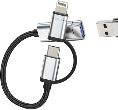 Lightning USB C auf USB Adapter für Apple iPhone 15 Pro Macbook Air für iPad Kompatibel mit Samsung Splitter USB A Buchse Stick Herunterladen Foto Zubehör Typ C Jack Kabel OTG Konverter