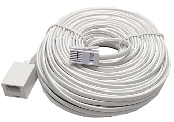 XINTONG Telephone Extension Cable 20M,Phone Extension Cord,Phone Line for UK Landline Phone,Compatible with BT&RJ11 Home and Office Fax, Wired Phone
