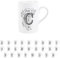 Tasse mit gotischem Buchstabe C, Schwarz und Weiß, personalisierbar, Initiale/Alphabet-Geschenk, für Tee, Kaffee, Heißgetränke, Keramiktasse