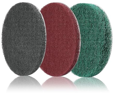 9 pezzi in tessuto non tessuto abrasivo, 3 spugne abrasive da 100 mm, spugna lucidante per levigatrice orbitale