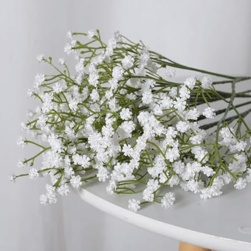 XJHCY Ramo di plastica artificiale pieno cielo stelle fiori bouquet più colori 52 cm festa natale matrimonio casa decorativa pianta finta - bianco