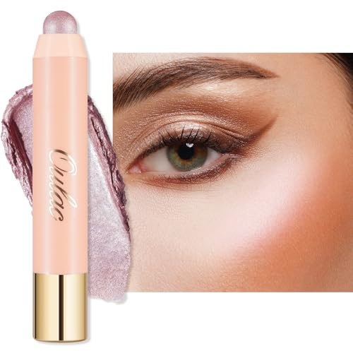 Oulac Highlighter Stick - Crayon Highlighter pour le Visage, Contouring Maquillage, Texture Crémeuse, Finition Métallique, Formule Vegan, Non Gras, H3 Rosé