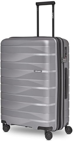 Bergpfeil Mittelgroßer Hartschalen Check-in Koffer |Trolley erweiterbar 45 x 27 x 66 cm aus hochwertigem Polypropylen-Material | Unisex Koffer nur 3,7 kg | Doppelrollen & TSA-Schloss (Travel)