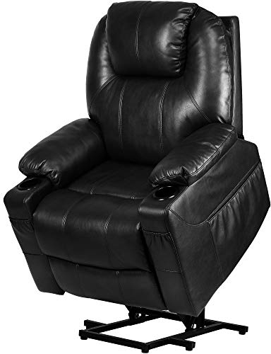 YITAHOME Massagesessel Fernsehsessel, Relaxsessel mit Liegefunktion Vibration Heizung, Kunstleder Sessel mit Schlaffunktion, Sessel mit Aufstehhilfe, Fernsehsessel Elektrisch Verstellbar