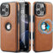Sibada Custodia in pelle per iPhone 16 Pro, compatibile con ricarica wireless, logo visibile, pelle vegana di alta qualità, classica, elegante, (2024) da 6,1, marrone