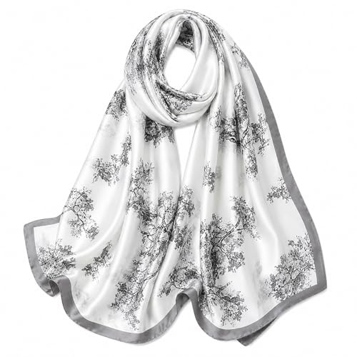 FAIRYGATE Schals & Tücher für Damen Seidenschal Elegantes Halstuch Schal Frauen Kopftuch Tuch Business Scarf Bandana Seidentuch 180 * 90cm 88029