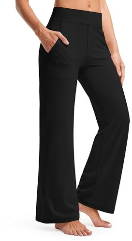 Timuspo Yoga Hose Damen Bequeme Hosen Elegant Hohe Taille Schwarze Jogginghose Gerade Weites Bein Yogahose Sporthose XL