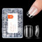 Modelones Faux Ongles, 216Pcs Capsule Americaine Ongles Semi Givré Capsules Carrés Court XS Gel Faux Ongles Ongle Pose Americaine, 12 Tailles Couverture Complète
