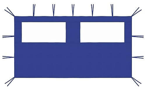 Juroupi Pared Lateral de cenador con Ventanas Azul 4x2 m Toldo Lateral de privacidad,Panel de Pared para cenador