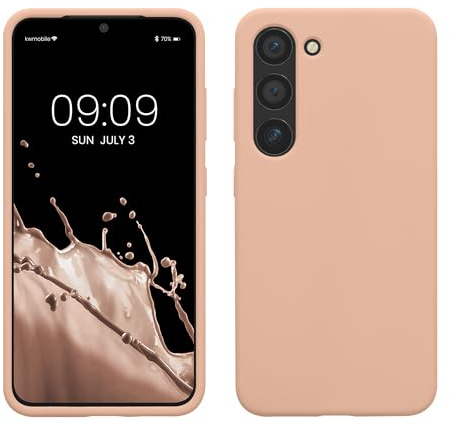 kwmobile Carcasa Compatible con Samsung Galaxy S23 Funda - Case TPU y Silicona antigolpes - Apto Carga inalámbrica - Rosa Palo