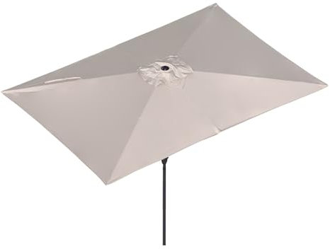 HCBUTAE 3x2m Rechteckiger Sonnenschirm Fur Gartenterrasse, Café, Markt, Regenschirm Mit Kurbelöffnung, Großer Sonnenschirm Fur Den Außenbereich, Sonnenschutz, Regenfest