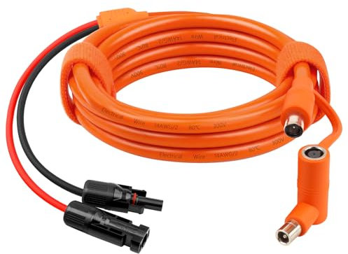 XRDS -RF Cable adaptador de panel solar a CC de 8 mm, conector solar a cable de extensión macho DC7909/8020, cable de cobre estañado de 12 AWG+14 AWG compatible con estación de energía portátil