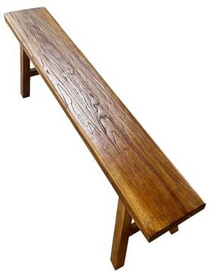 DSEWTEZXI Esszimmerbank aus Holz für den Innenbereich, rustikale Bauernbank, schmale Holzbank(200cm)