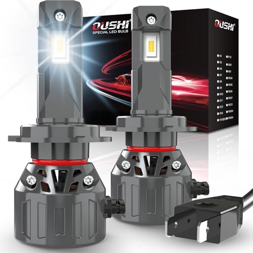 OUSHI Bombilla H7 LED 120W 32000LM, 800% Super Brillo 6000K Xenon Blanco Plug and Play Mini Tamaño 1:1 Alta Bombilla LED H7, 2 piezas
