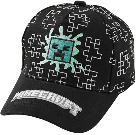 Minecr Baseballmütze,Cartoon Verstellbare Baseballmütze Sonnenmütze,Sonnenschutz Cap Schirmmütze Breathable Summer Cotton Sun Hat für Kinder Ab3-8Jahren -2