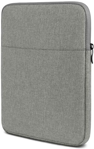 moex Tablet Hülle für TABWEE W90 Tasche mit Reißverschluss und Fach für Zubehör, Nylon Stoff Sleeve weich Gepolstert, Schutzhülle Minimalistisch Dash Case, Grau