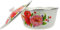 HEALLILY Bassin à soupe vintage en émail avec couvercle rétro - Bol de cuisine multifonction - Facile à nettoyer - Design de rangement pour service