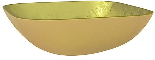 Vasque à Poser, Lavabo à Poser en Verre Lave Main Salle de Bain Verre 42x42x14 cm Doré