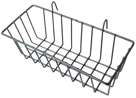perfk Hängender Aufbewahrungskorb aus Metalldraht, Draht-Aufbewahrungsbox, Küchenorganizer, Wandorganizer für Wohnzimmer und Studentenwohnheim, Schwarz