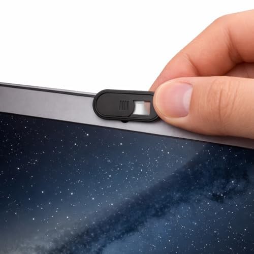 StickersLab - Webcam Cover Grande Ultra Sottile Scorrevole, Copri Telecamera Privacy per Laptop, PC, MacBook, iMac e Tablet, Nero,