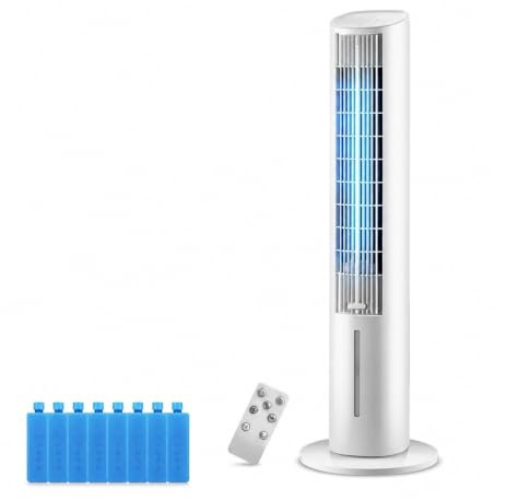 NGTFDCP Ventilatore a torre, Raffreddatore d'aria a torre con di raffreddamento ad acqua per l'ufficio della(Remote Control White)