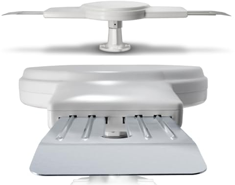 Omni-Directional Amplified RV Antenna | CA-1500W, Digital TV 360° Reception, 55 Mile Range, Power Amplified Recreational Vehicle HD Caravan Antenna. Portable, Compact & Waterproof. (White)