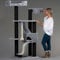 RHRQuality Cat Tree for Large Cats - Kilimanjaro Deluxe – 195 cm High – With 12 cm Sisal Posts & Luxury Resting Place – Blackline Light Gray