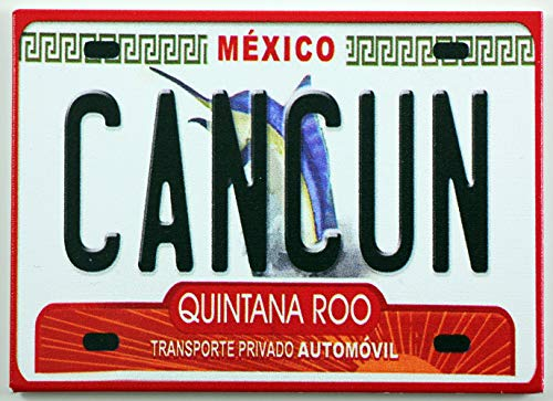 Cancun Mexiko Nummernschild, Kühlschrankmagnet, Souvenir-Magnet, 6,3 x 8,9 cm