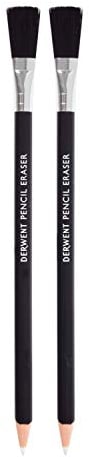 Derwent Pencil Eraser, Set of 2, Pencil and Brush Ends, Precision Erasing, Professional Quality, 2305809
