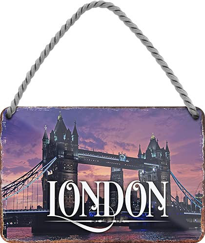 schilderkreis24 Blechschilder Kollektion 18x12cm – Städte-Motive aus aller Welt: Dekoration & Geschenkidee für Weltenbummler (London)