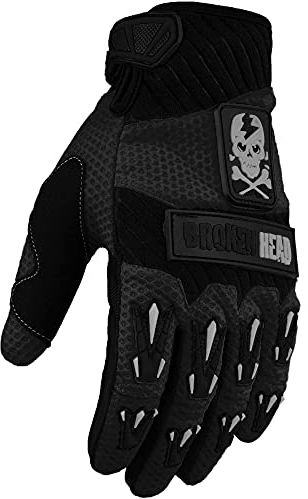 Broken Head MX-Handschuhe Faustschlag - Motorrad-Handschuhe Für Motocross, Enduro, Mountainbike - Schwarz (S)