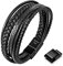 Speroto armband herren lederarmband herren leder armband für männer herren armband(schwarz style A,20cm)