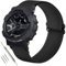 ahayo Elastisches Armband für Casio gshock GW-DW5600, Nylon Weiches dehnbares Uhrenarmband mit verstellbarer Schnalle für Casio GA-100 6900 (Schwarz)