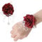 TSKDKIT Boutonniere Mariage Rouge Boutonniere Bracelets pour Mariage, Prom Rose Wrist Corsage Bracelet Corsage pour Femme, Fille, mariée, Demoiselle d'honneur, etc
