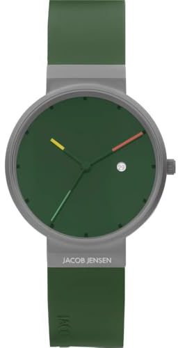 Jacob Jensen Herren-Uhren Analog Quarz One Size Grün 32020797
