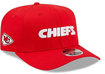 New Era 9Fifty NFL Chiefs Wordmark Cap Basecap Baseballcap Curved Brim Kansas City (S/M (54-57 cm) - rot)